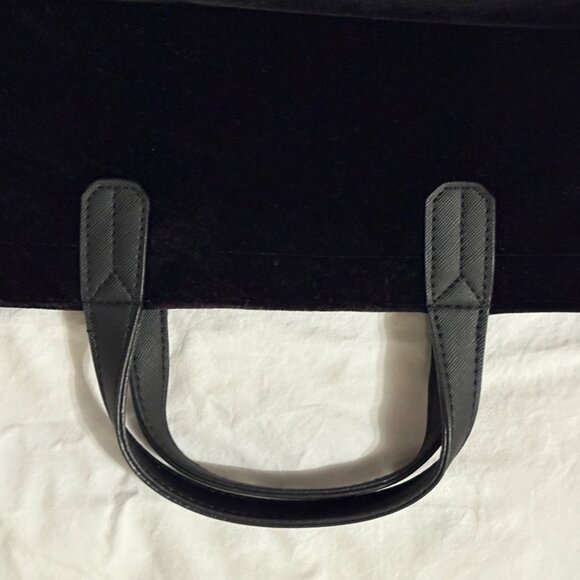 Scout Velvet Black Mini Tote With Dual Handles & Gold Quilted Interior Zip Close - Picture 6 of 15